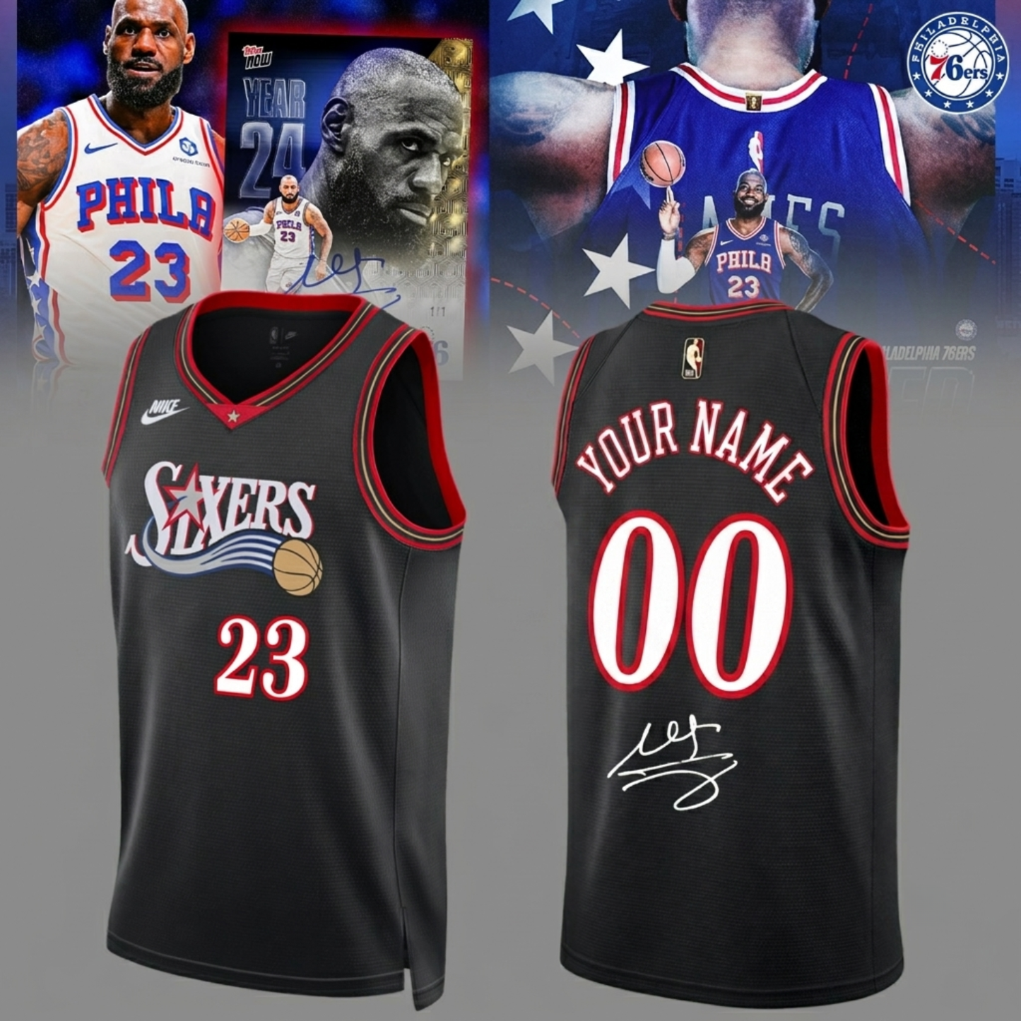 .LeBron James Philadelphia 76ers Limited Edition Signature – Jersey (Custom Name & Custom Number)