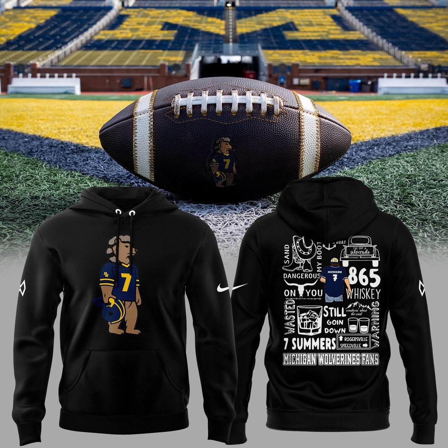 Limited Edition Michigan Wolverines Football x Morgan Wallen Hoodie