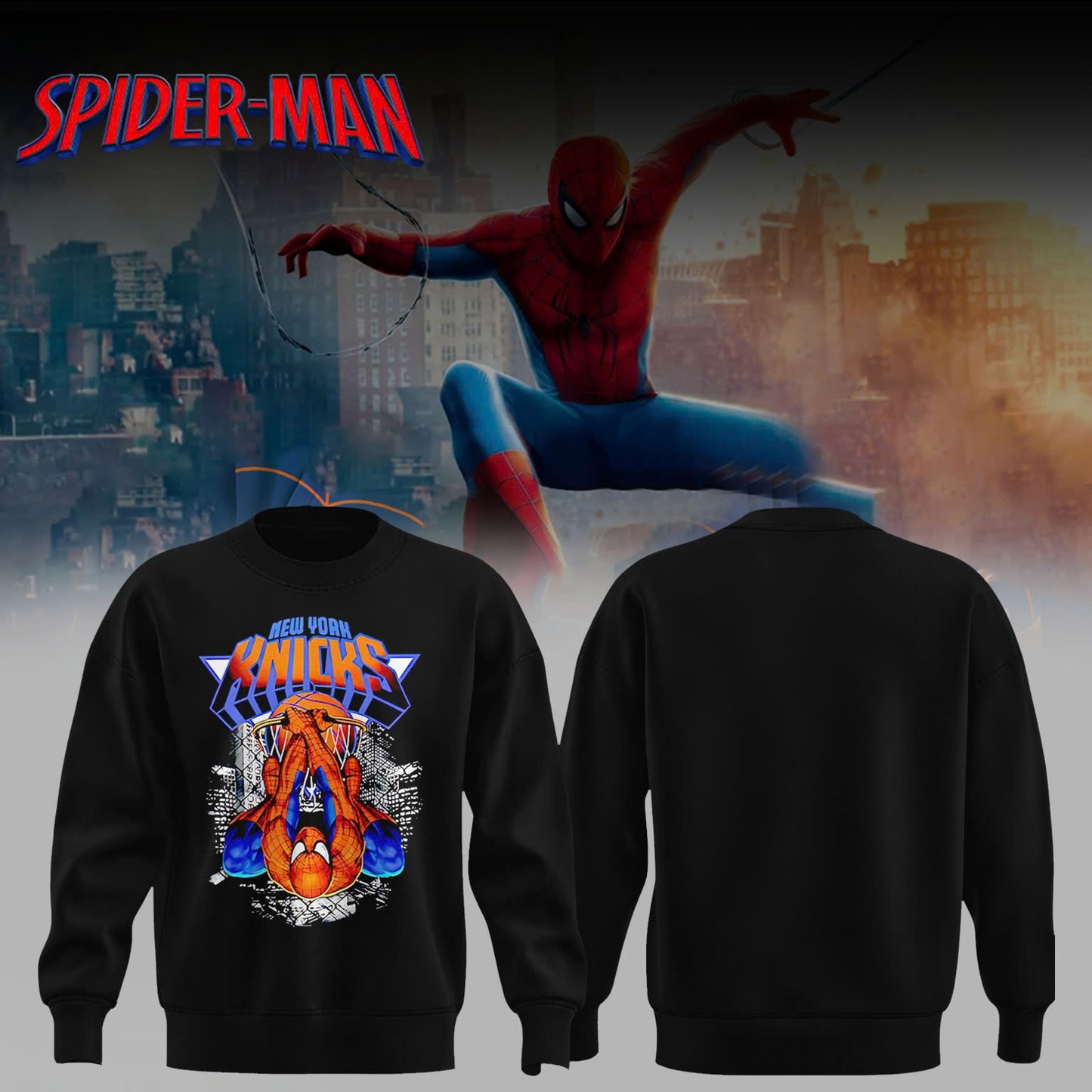 Knicks x Spider Man 2026 Edition Custom sweat for Fans V1