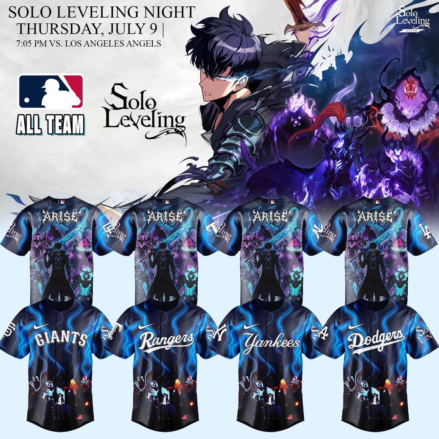 MLB ALL TEAMS x Solo Leveling Limited Jersey 2