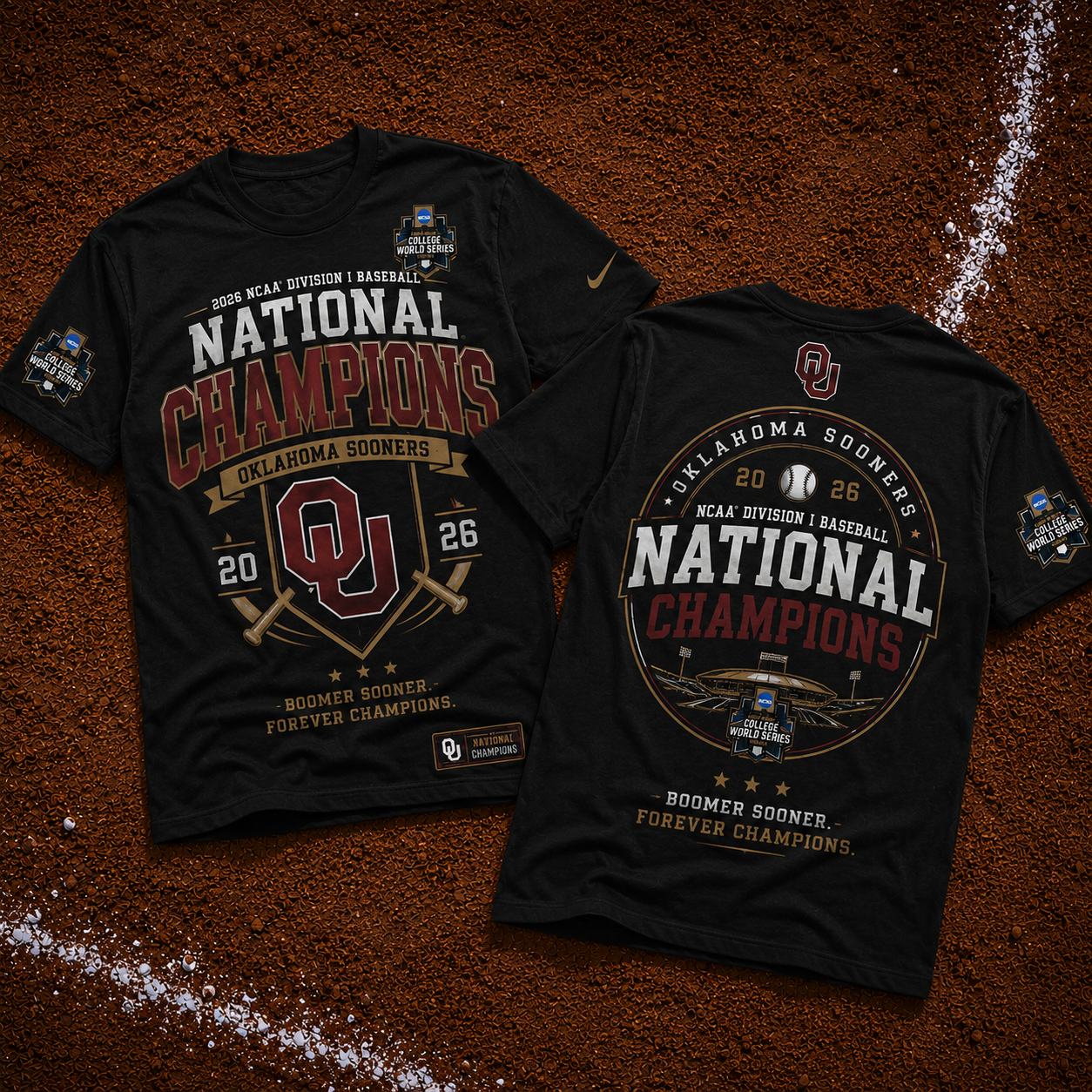 Oklahoma Sooners 2026 NCAA Baseball National Champions Tshirt