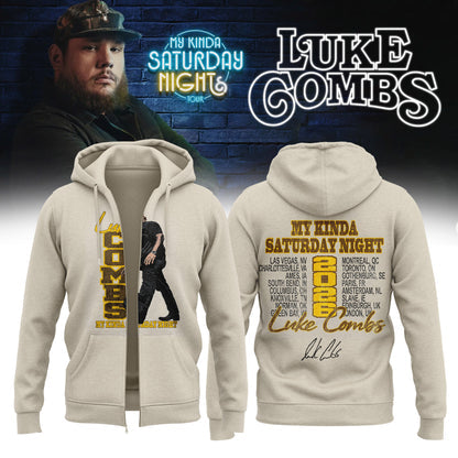 Luke Combs ”My Kinda Saturday Night Tour 2026” Limited Edition Signature – Zip Hoodie