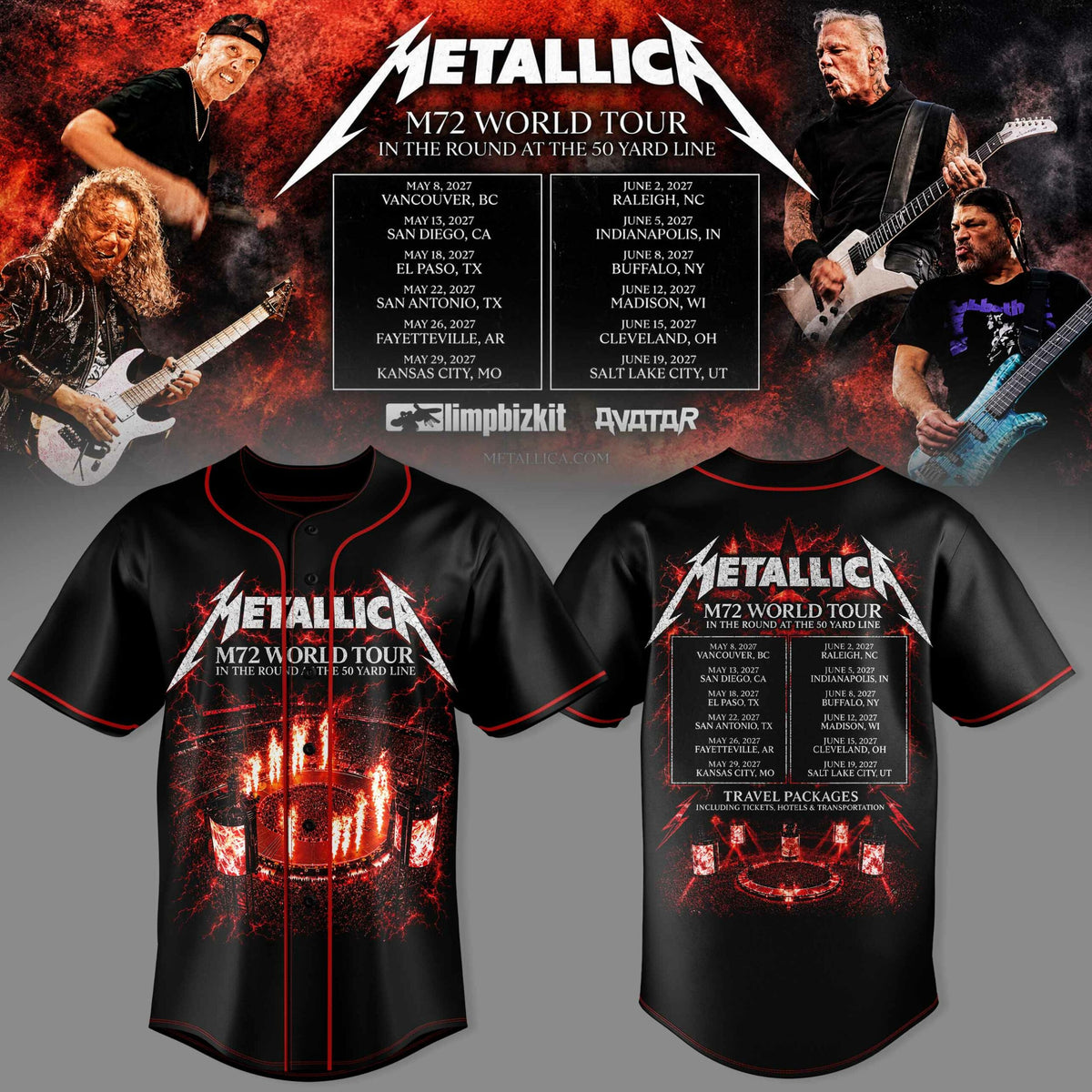 M72 World Tour 2026-2027 3D Graphic Baseball Jersey V2