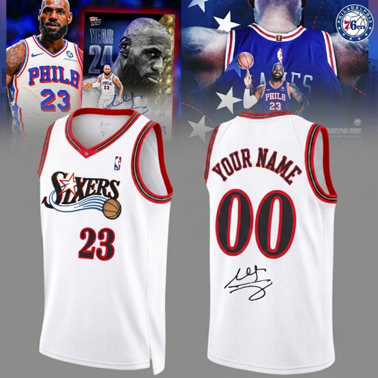 .LeBron James Philadelphia 76ers Limited Edition Signature – Jersey (Custom Name & Custom Number)
