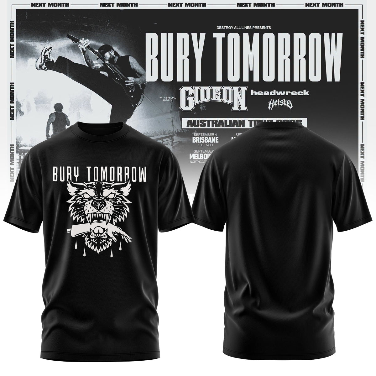 Bury Tomorrow – ‘Will You Haunt Me’ Australian Tour 2026 Limited T-Shirt