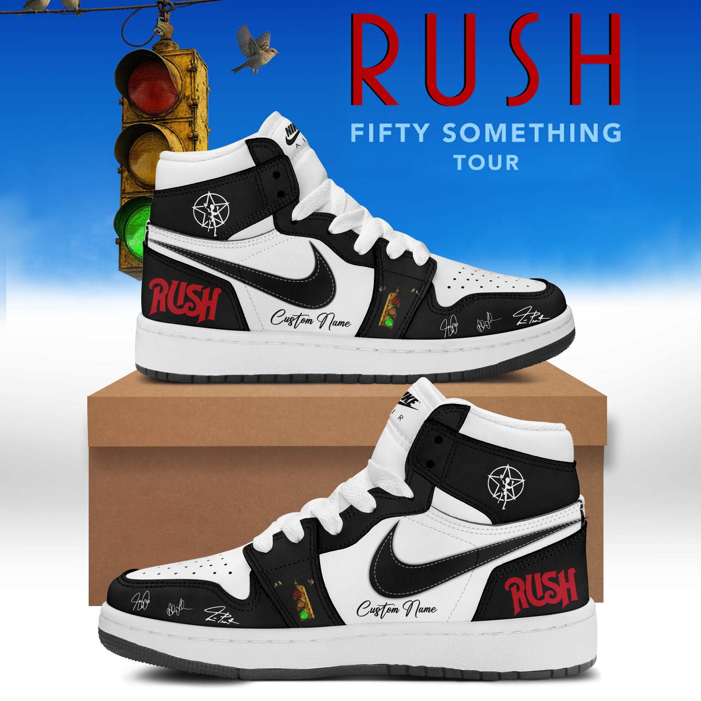,,RUSH “Fifty Something Tour” 2026 Signed – Shoes 1-1