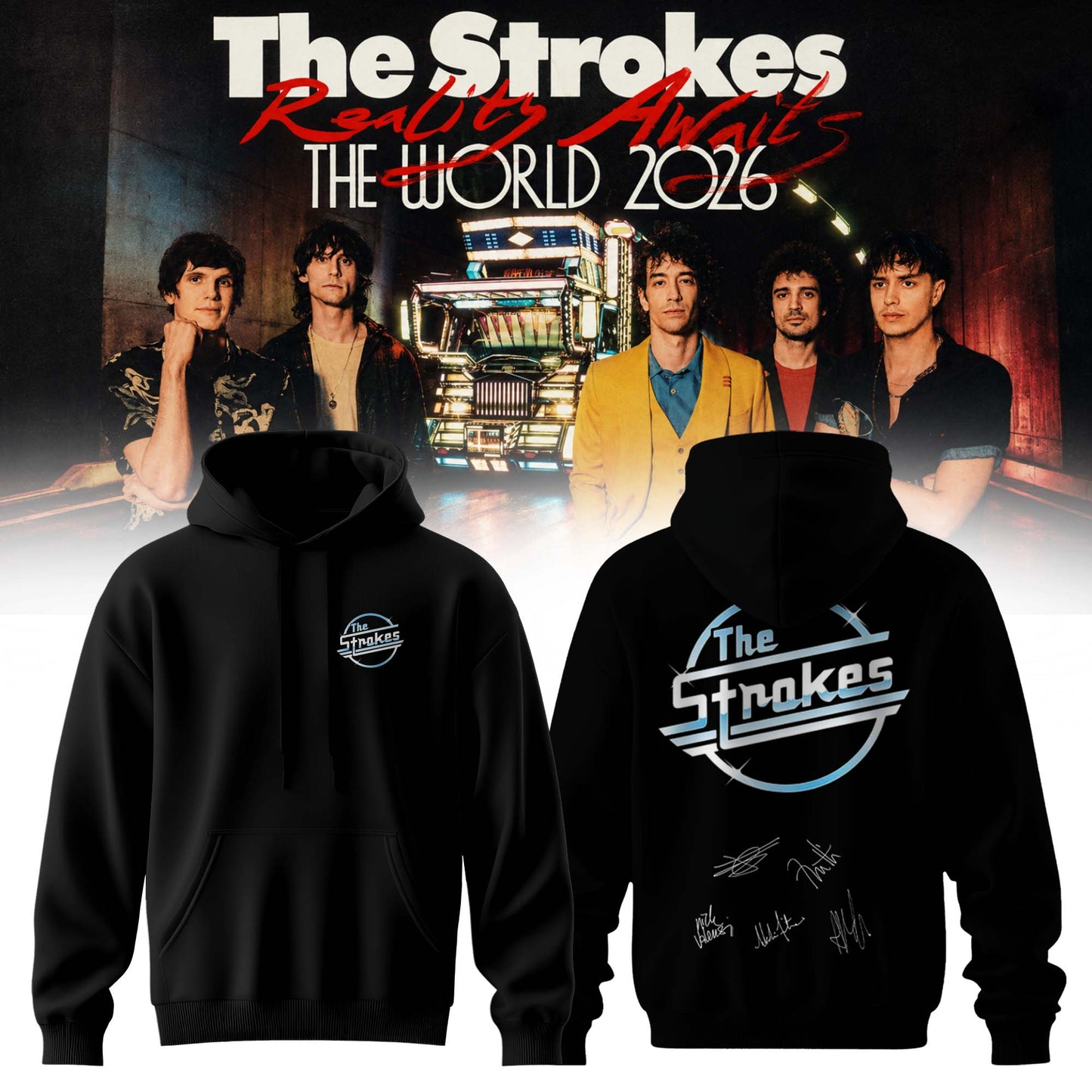 ,The Strokes “Reality Awaits Tour 2026” Signature Limited Edition – Hoodie