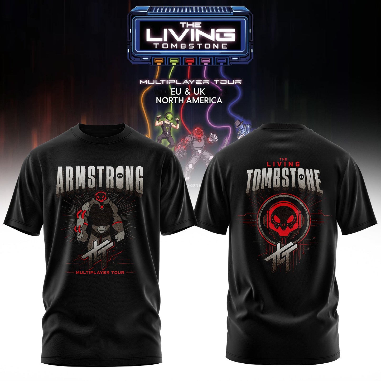 The Living Tombstone: Multiplayer Tour 2026 Limited T-Shirt – Amstrong