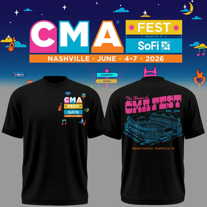 Limited Edition CMA FEST Nissan Stadium Black Tshirt 2026