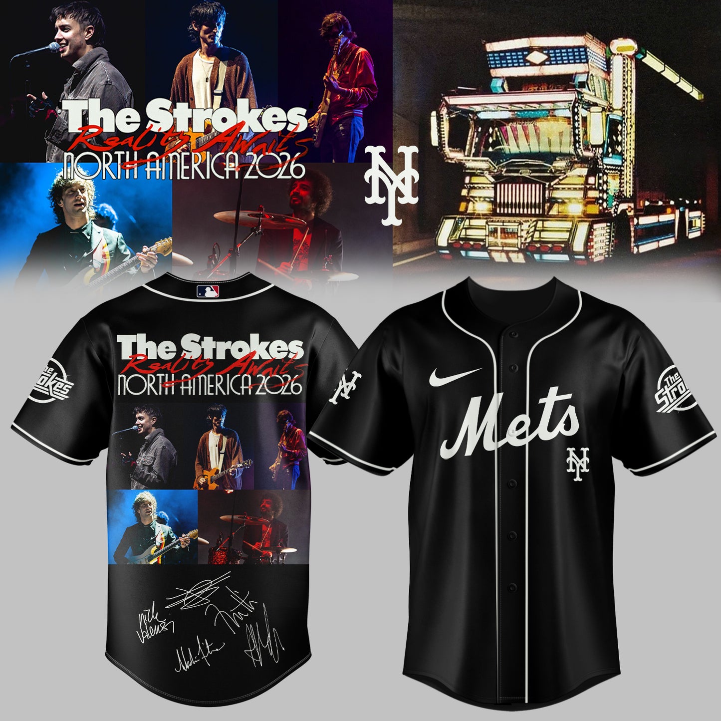 ,,MLB X The Strokes ”Reality Awaits North America 2026” Limited Edition Signature – Jersey 2