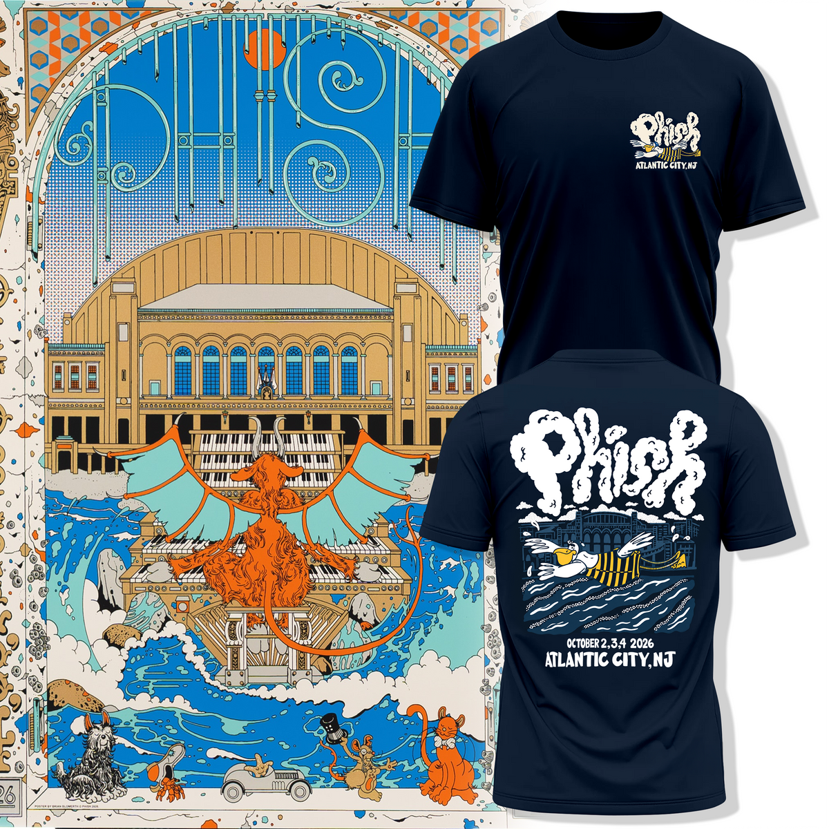 Phish Fall Tour 2026, Atlantic City T-shirt