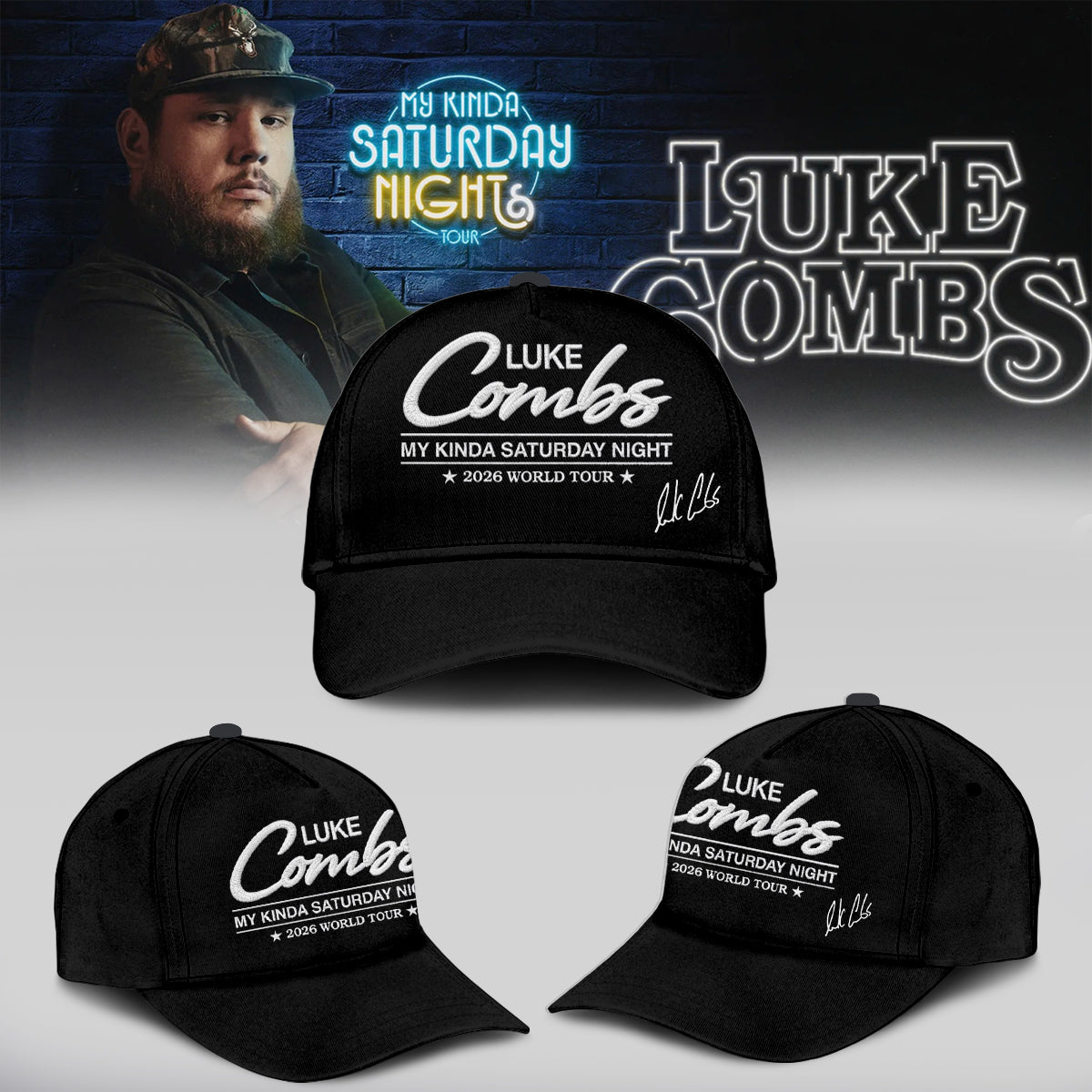 Luke Combs ”My Kinda Saturday Night Tour 2026” Limited Edition Signature – Hoodie