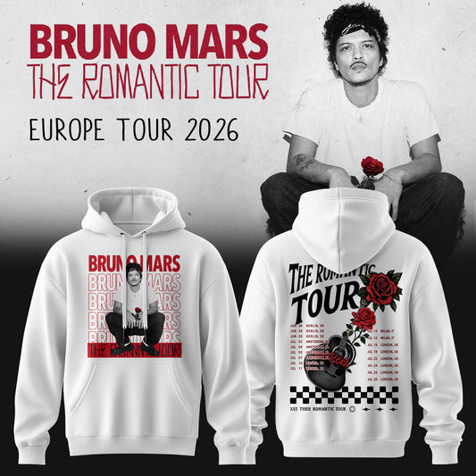 Bruno Mars – The Romantic Tour US & UK 2026 Limited Hoodie