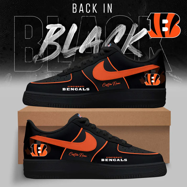 Cincinnati Bengals Back in Black Limited Edition AF1 Sneakers