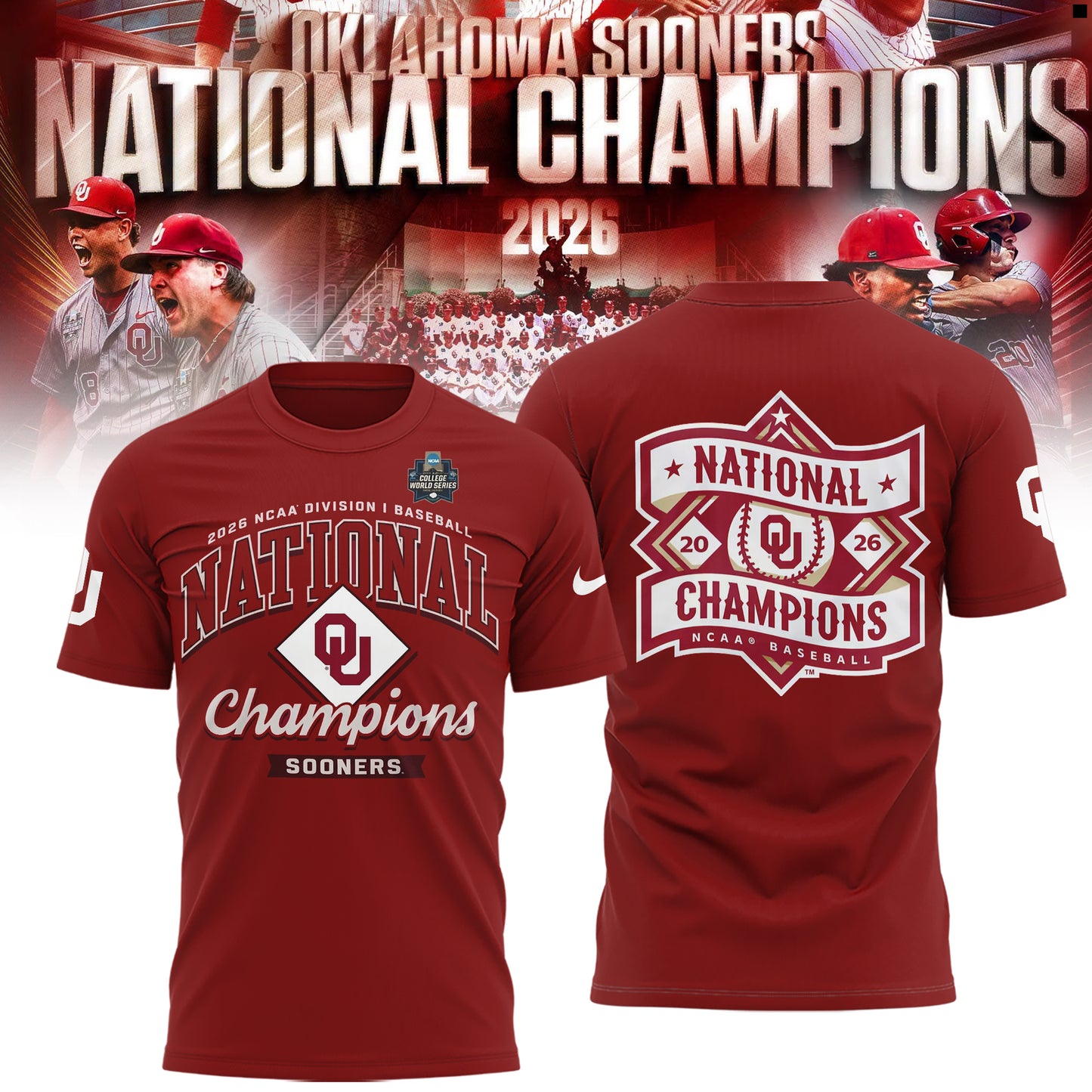 Limited Edition Oklahoma Baseball 2026 National Champions Shirt