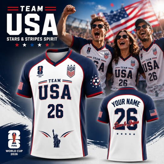 USA World Cup 2026 Personalized Soccer Jersey – Custom Name & Number