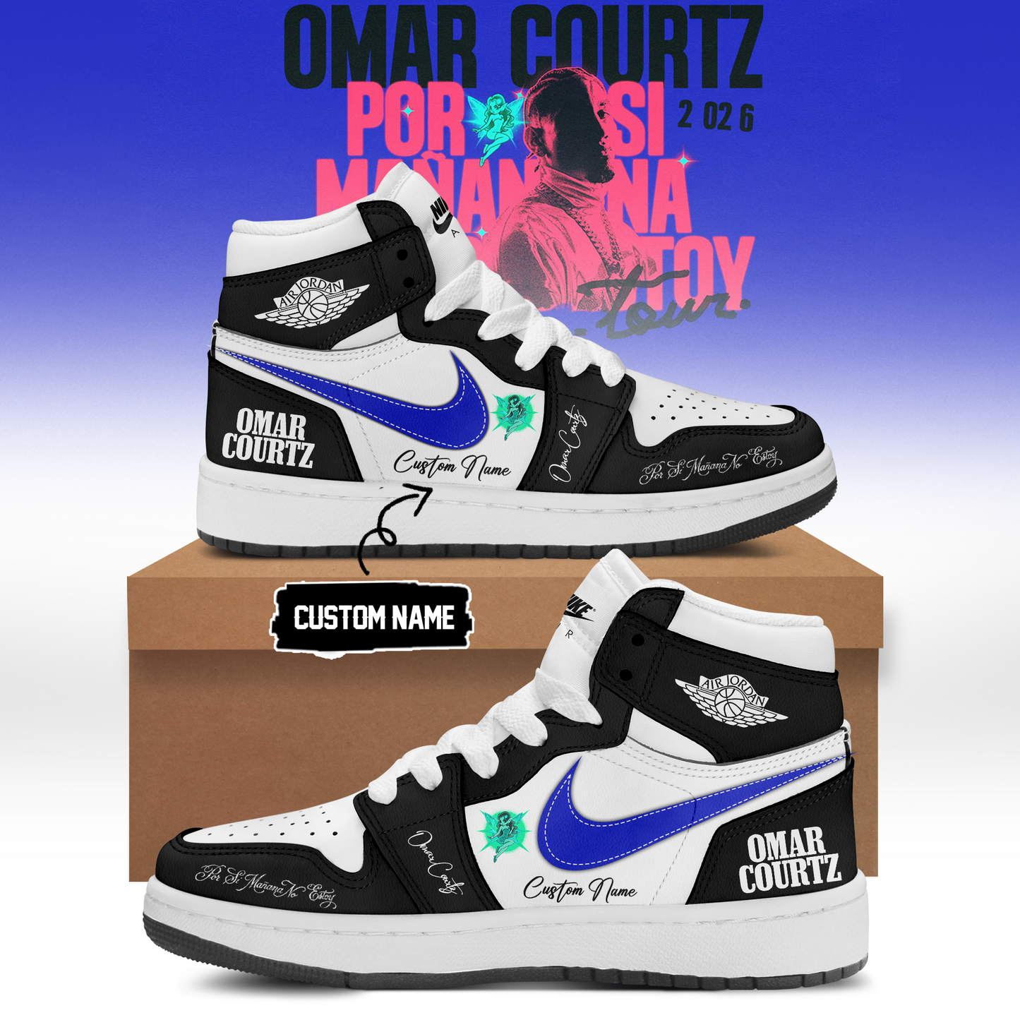 ,,Omar Courtz “Por Si Mañana No Estoy” World Tour 2026 Signed – Shoes 1