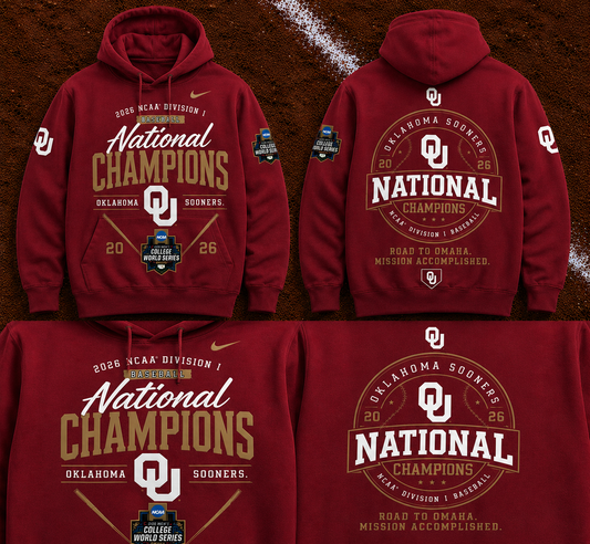Oklahoma Sooners 2026 NCAA Baseball National Champions Hoodie
