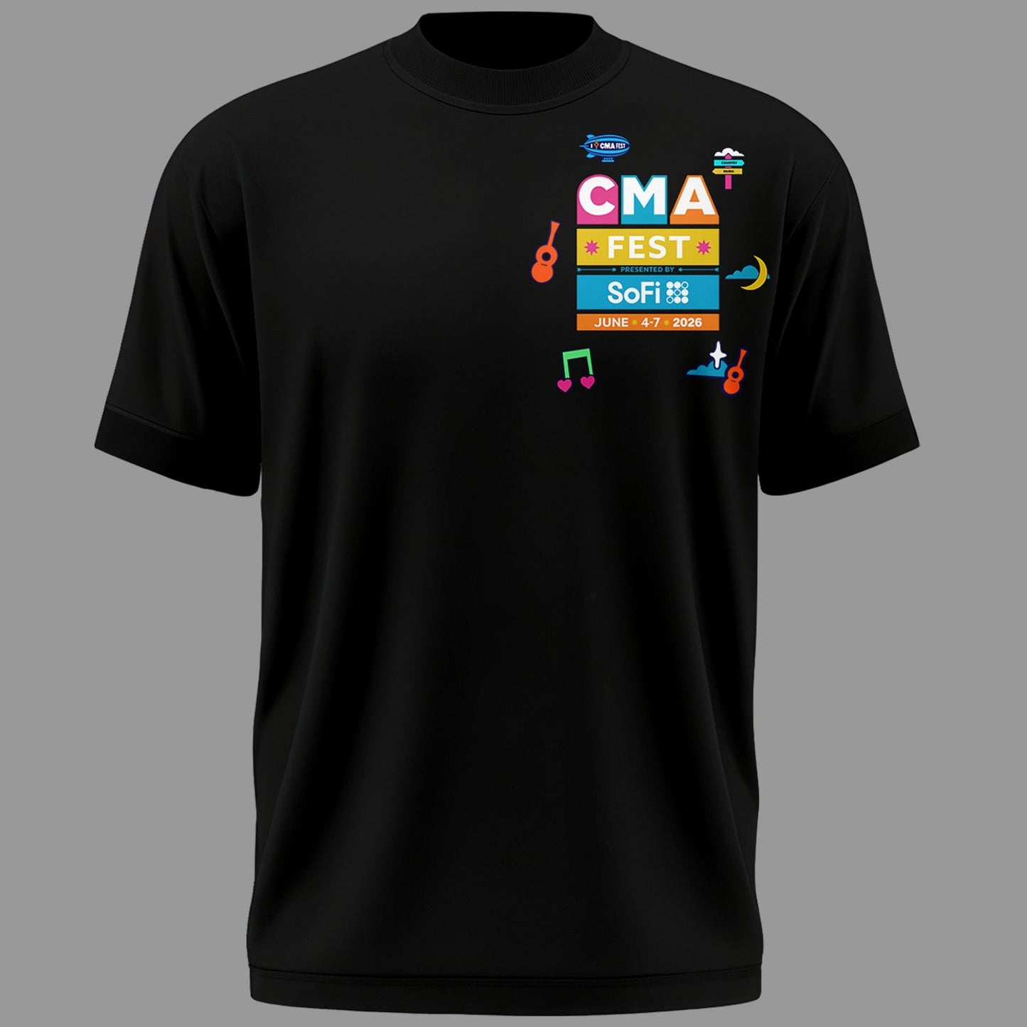 Limited Edition CMA FEST Nissan Stadium Black Tshirt 2026