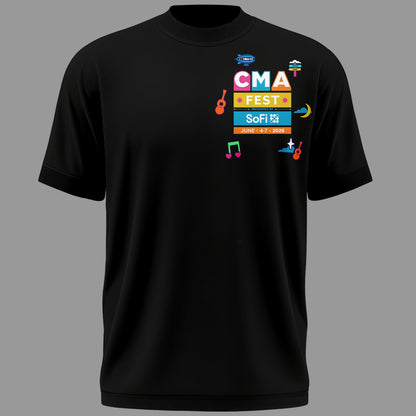 Limited Edition CMA FEST Nissan Stadium Black Tshirt 2026