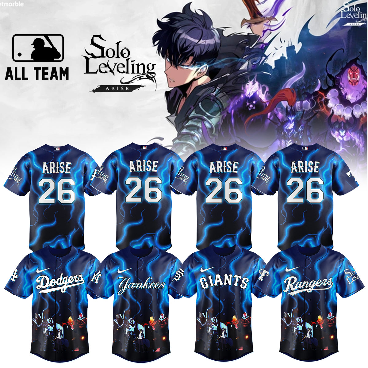 MLB ALL TEAMS x Solo Leveling Limited Jersey