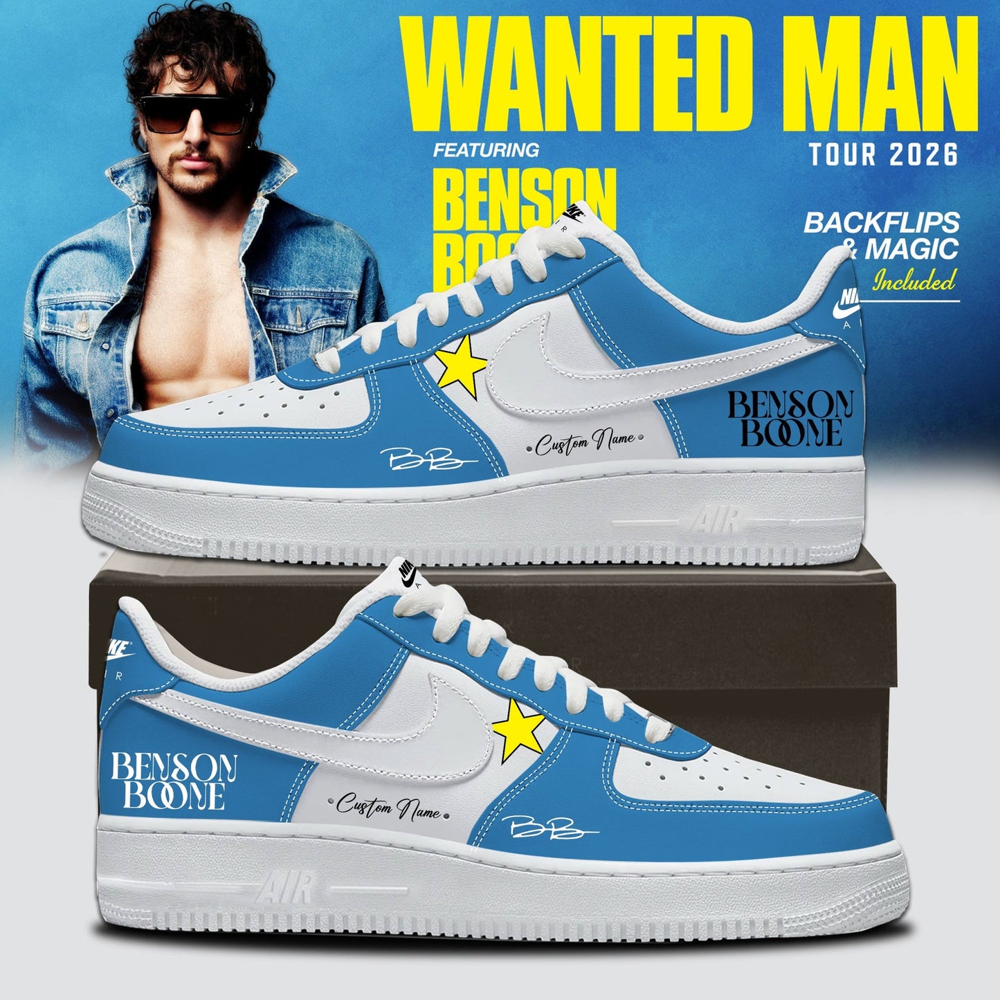 ..Benson Boone Wanted Man signed Shoes 1
