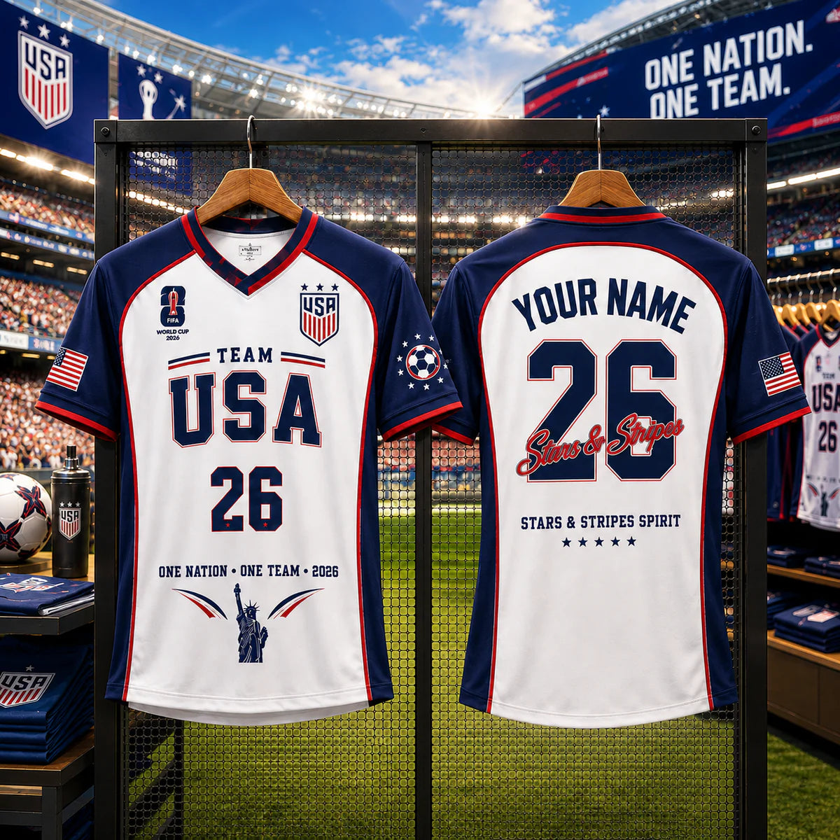 USA World Cup 2026 Personalized Soccer Jersey – Custom Name & Number