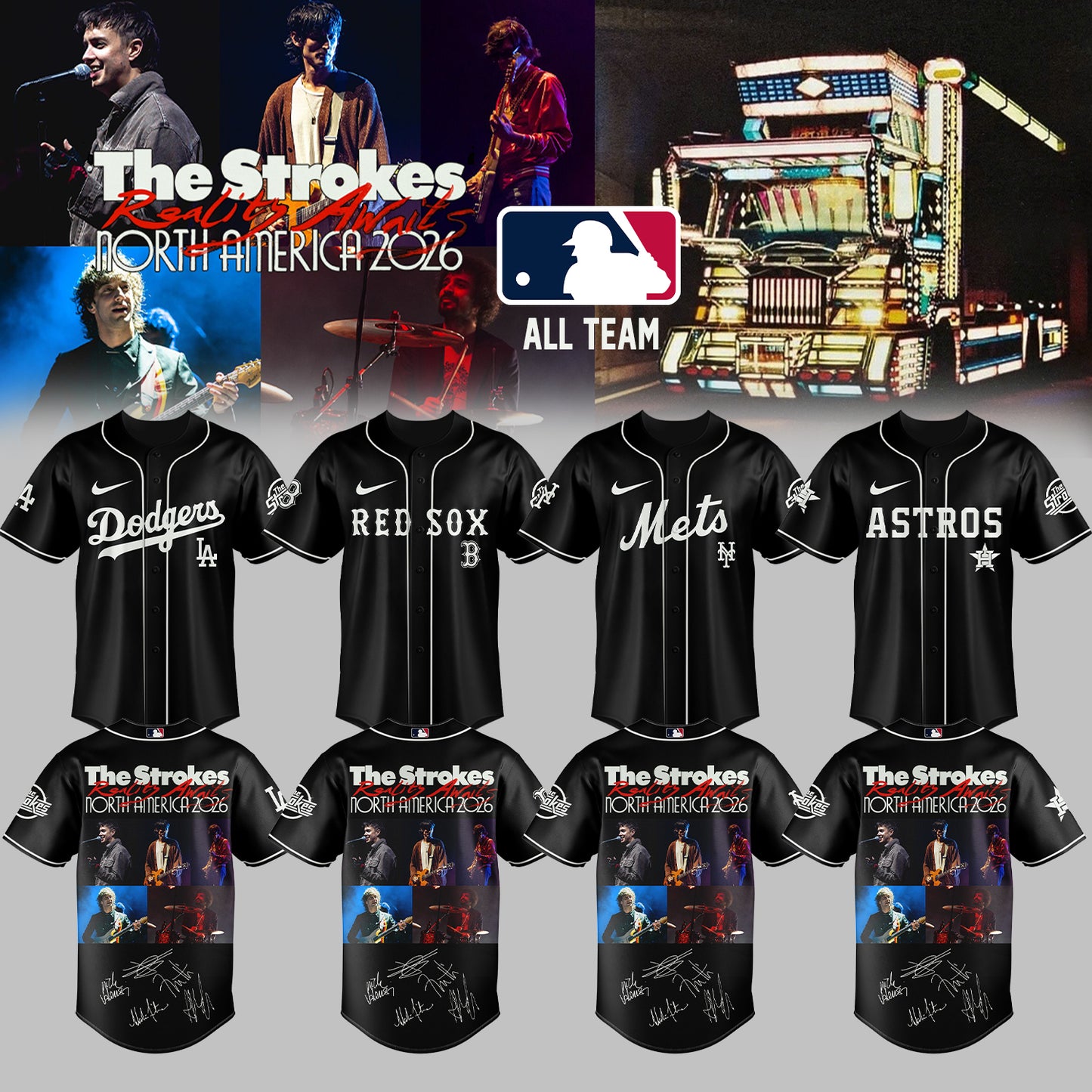 ,,MLB X The Strokes ”Reality Awaits North America 2026” Limited Edition Signature – Jersey 2