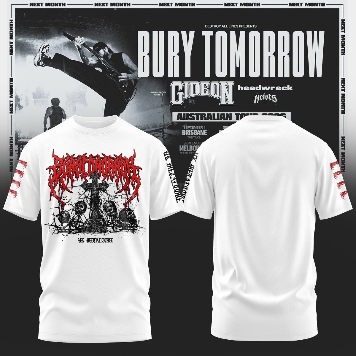 Bury Tomorrow – ‘Will You Haunt Me’ Australian Tour 2026 Limited T-Shirt