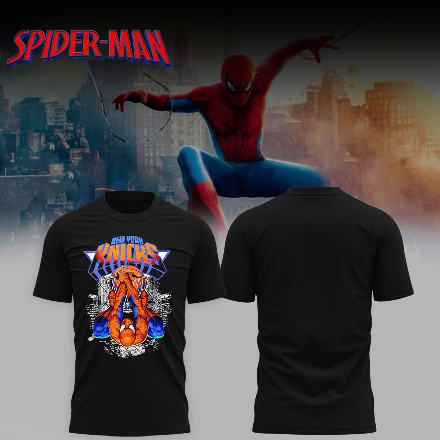 Knicks x Spider Man 2026 Edition Custom Tshirt for Fans V3