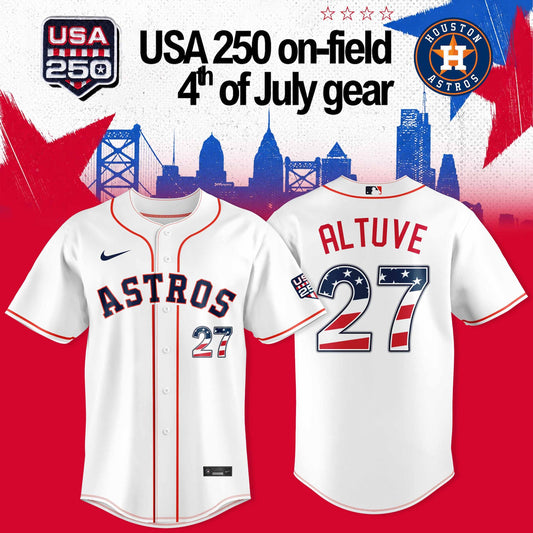 HOUSTON ASTROS: ALTUVE X USA 250 ON-FIELD – 4TH OF JULY JERSEY COLLECTION