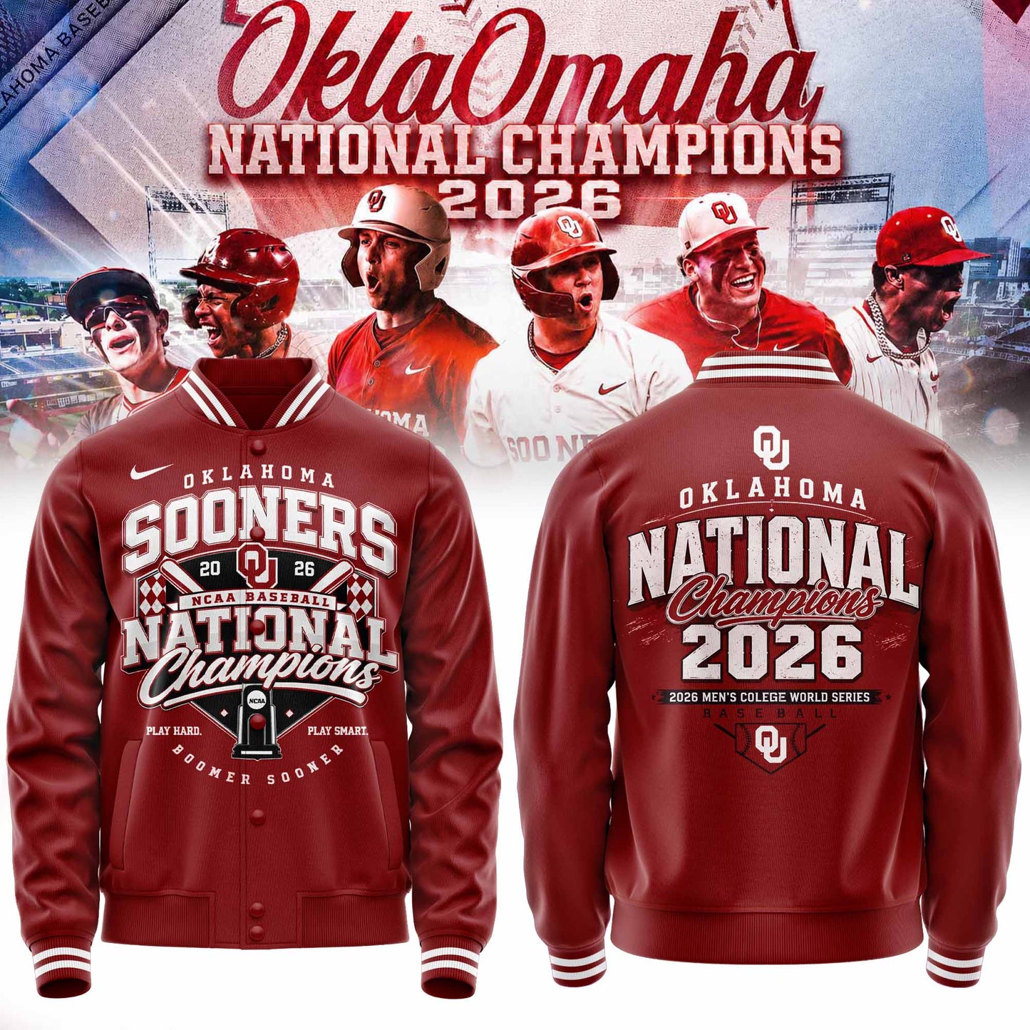 Limited Edition Oklahoma Baseball 2026 National Champions Baseball Jacket