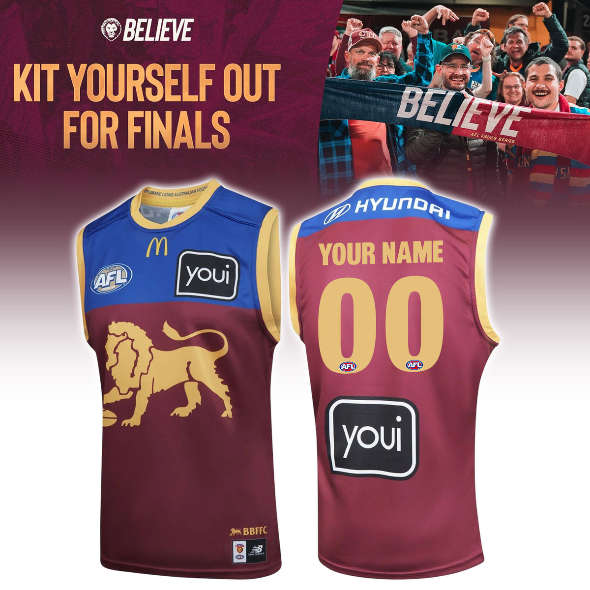 …Brisbane Lions 2026 Personalized Home Guernsey