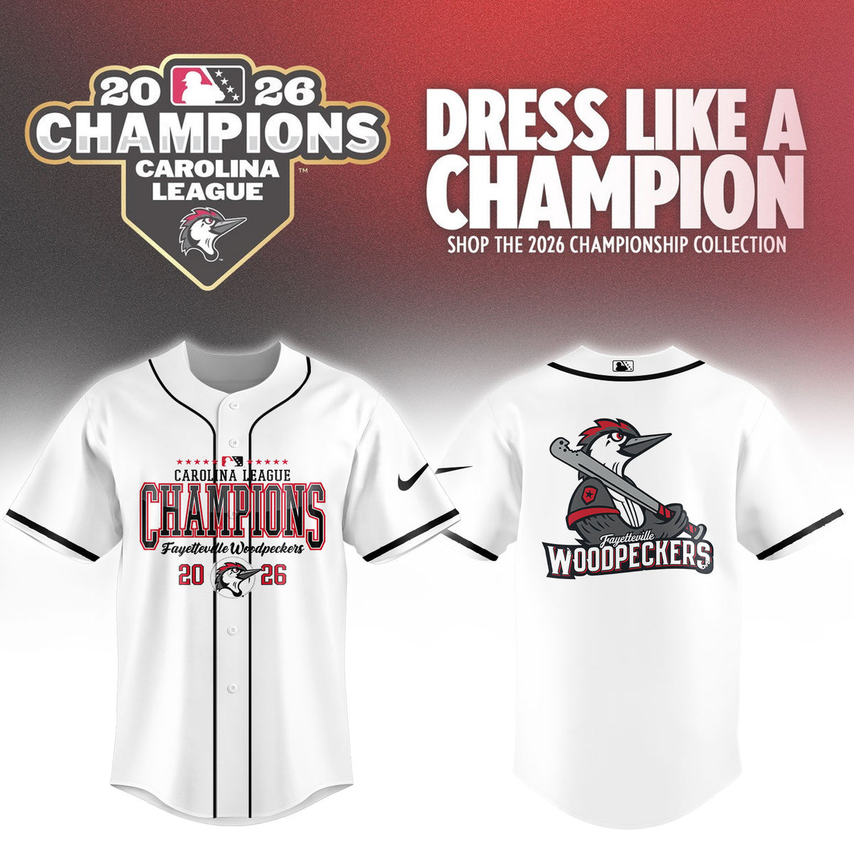 ____.🏆F.Woodpeckers 2026 Carolina League Champions Limited Jersey v2
