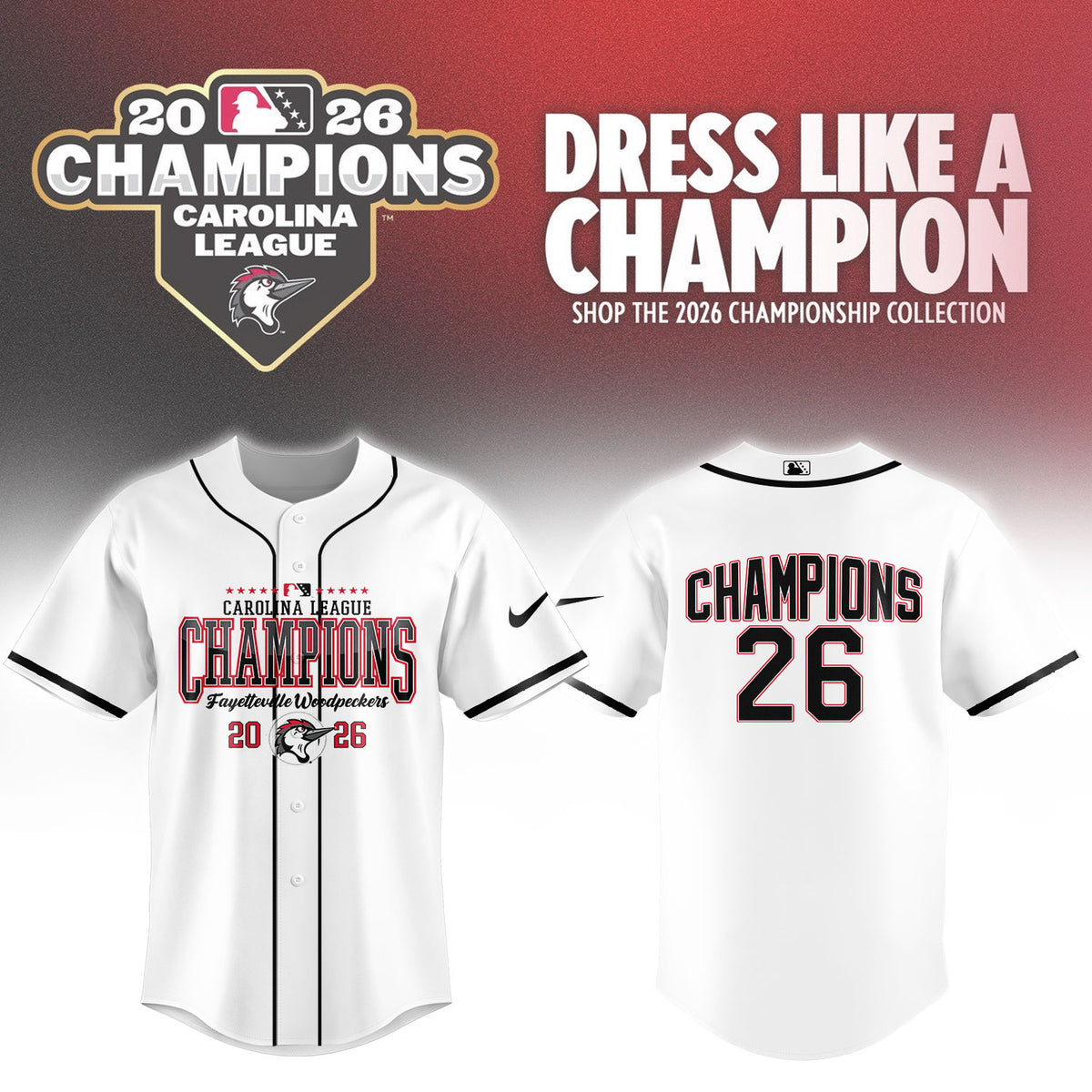 ____.🏆F.Woodpeckers 2026 Carolina League Champions Limited Jersey