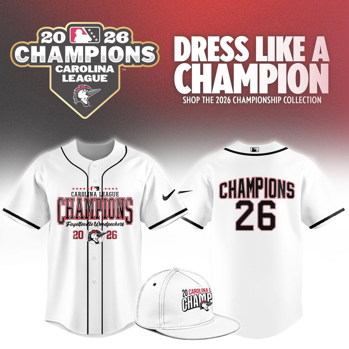 ____.🏆F.Woodpeckers 2026 Carolina League Champions Limited Jersey