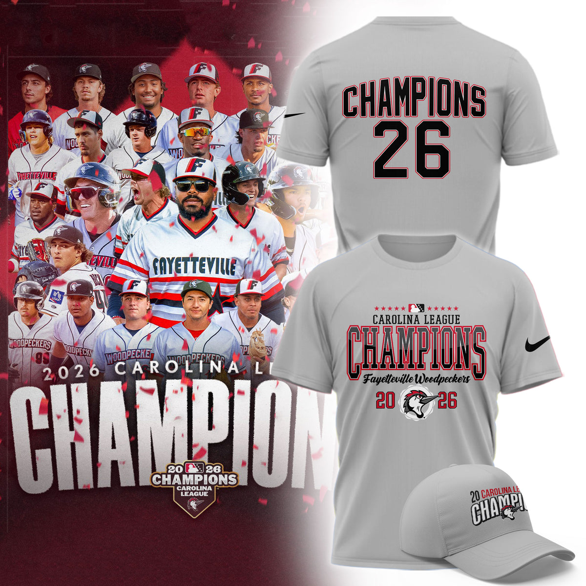 ____🏆F.Woodpeckers 2026 Carolina League Champions Limited Shirt