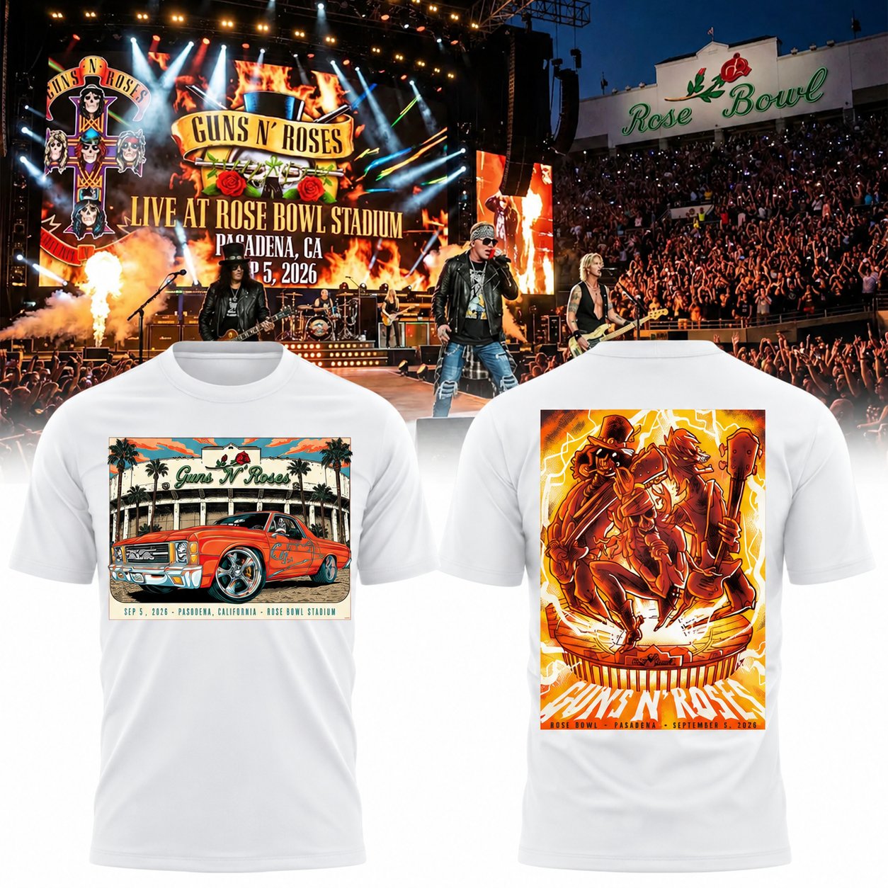 Guns N’ Roses The Jungle Rose Bowl Stadium Pasadena CA 2026 Shirt v3