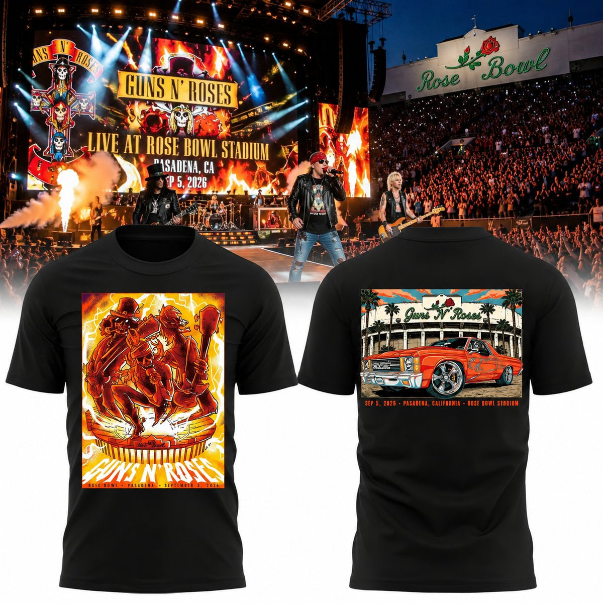Guns N’ Roses The Jungle Rose Bowl Stadium Pasadena CA 2026 Shirt v2