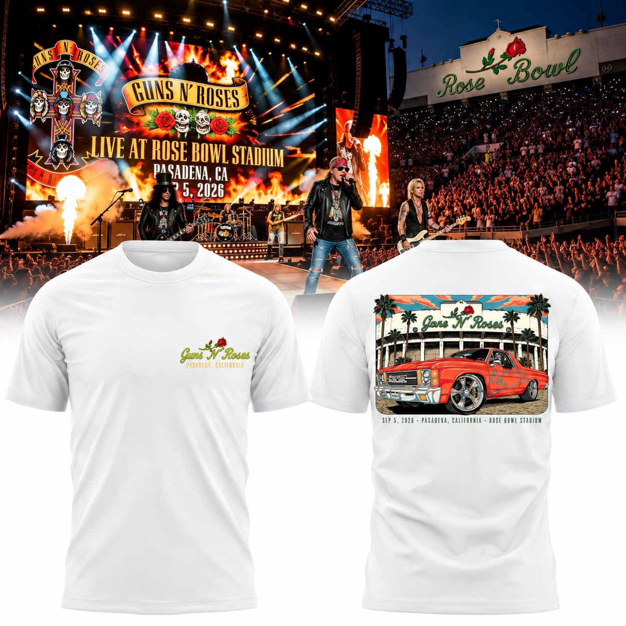 Guns N’ Roses The Jungle Rose Bowl Stadium Pasadena CA 2026 Shirt v4