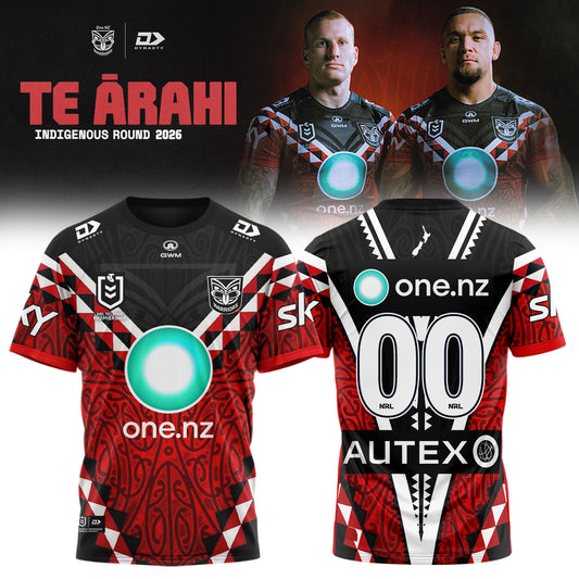 ,,,.2026 New Zealand Warriors Replica Te Ārahi Jersey (Custom Number)