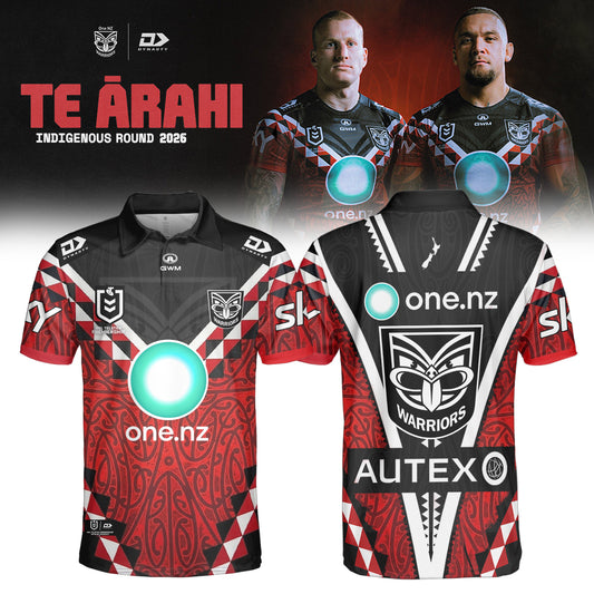 ,,,2026 New Zealand Warriors Replica Te Ārahi Polo