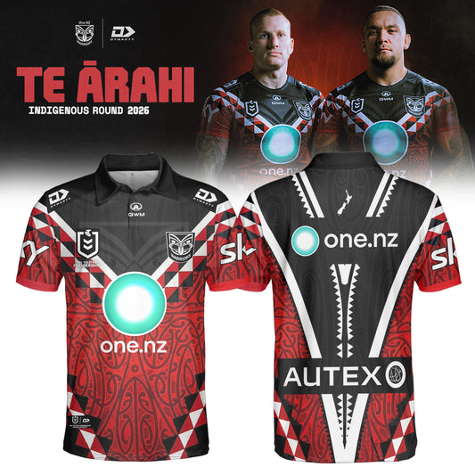 ,,,2026 New Zealand Warriors Replica Te Ārahi Polo