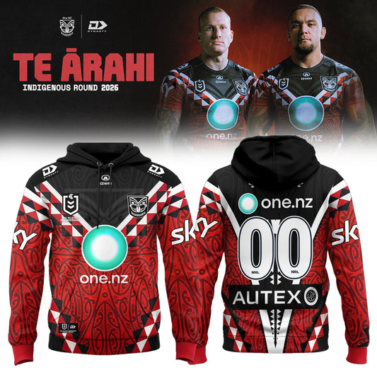 ,,,2026 New Zealand Warriors Replica Te Ārahi Hoodie (Custom Number)