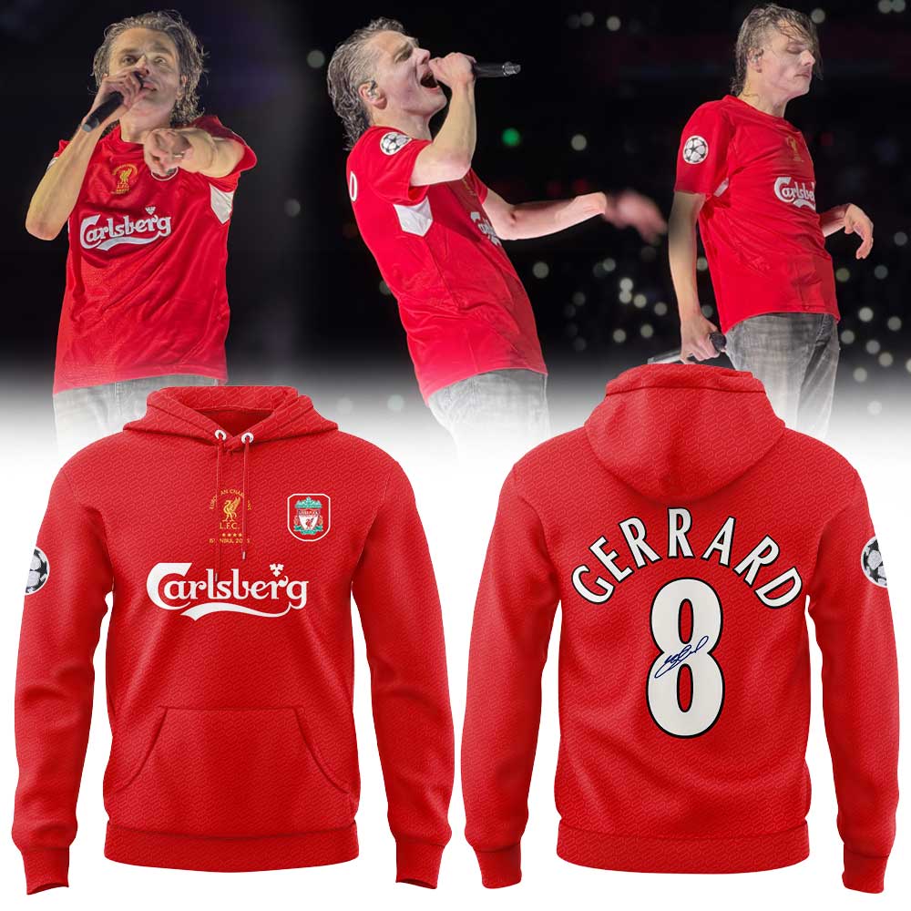 My Chemical Romance – The Black Parade 2026 Tour in Liverpool, Anfield Stadium Steven Gerrard Personally Signed Limited Hoodie