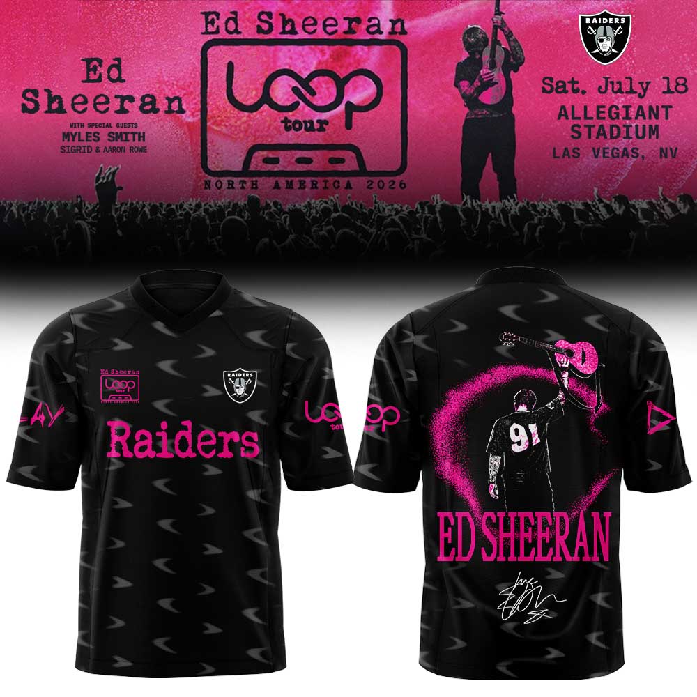 Ed Sheeran The Loop Tour 2026 in Allegiant Stadium Signature Limited Edition Football Jersey