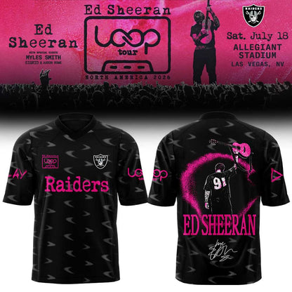 Ed Sheeran The Loop Tour 2026 in Allegiant Stadium Signature Limited Edition Football Jersey
