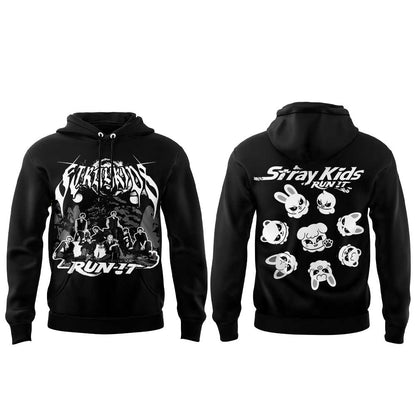 Stray Kids “RUN IT” World Tour Signature Limited Hoodie Black V3