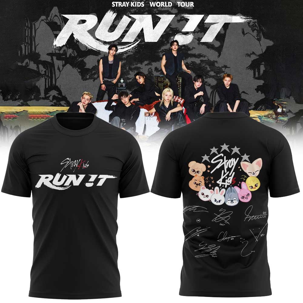 Stray Kids “RUN IT” World Tour Signature Limited Shirt V2