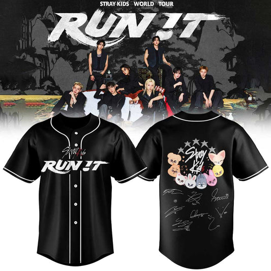 Stray Kids “RUN IT” World Tour Signature Limited Jersey V2